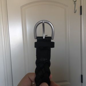 Black and silver braided belt